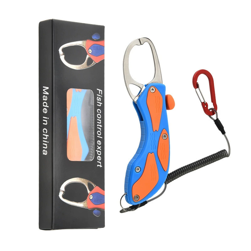 Fishing Line Cutter - 錆びにくい大型魚釣り用セット。魚の口を掴むためのグリップと、ラインカッター付きのルアープライヤーが含まれています。プロ仕様の紛失防止ストラップも付属。
