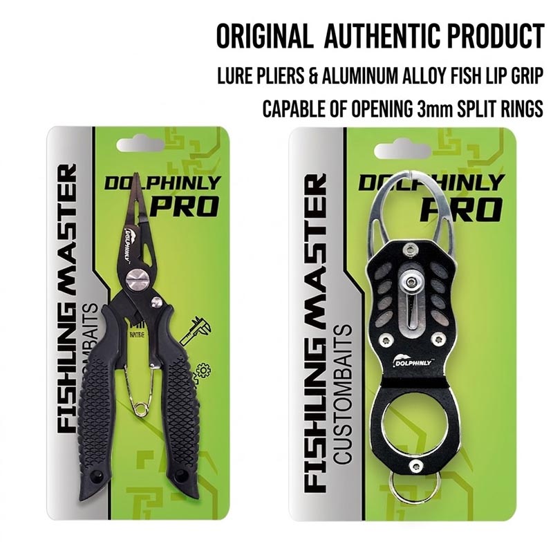 Fishing Line Cutter - マイクロフィッシングプライヤーとフィッシュリップグリッパーセット、ステンレス製の細い先端ツール、小さなスプリットリングや編み込みラインの切断に最適
