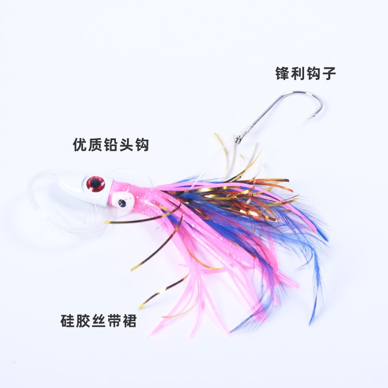 1PC 19g メタルヘッドライン付き釣り餌 イカスカート  - Freshwater Line のレビューと価格