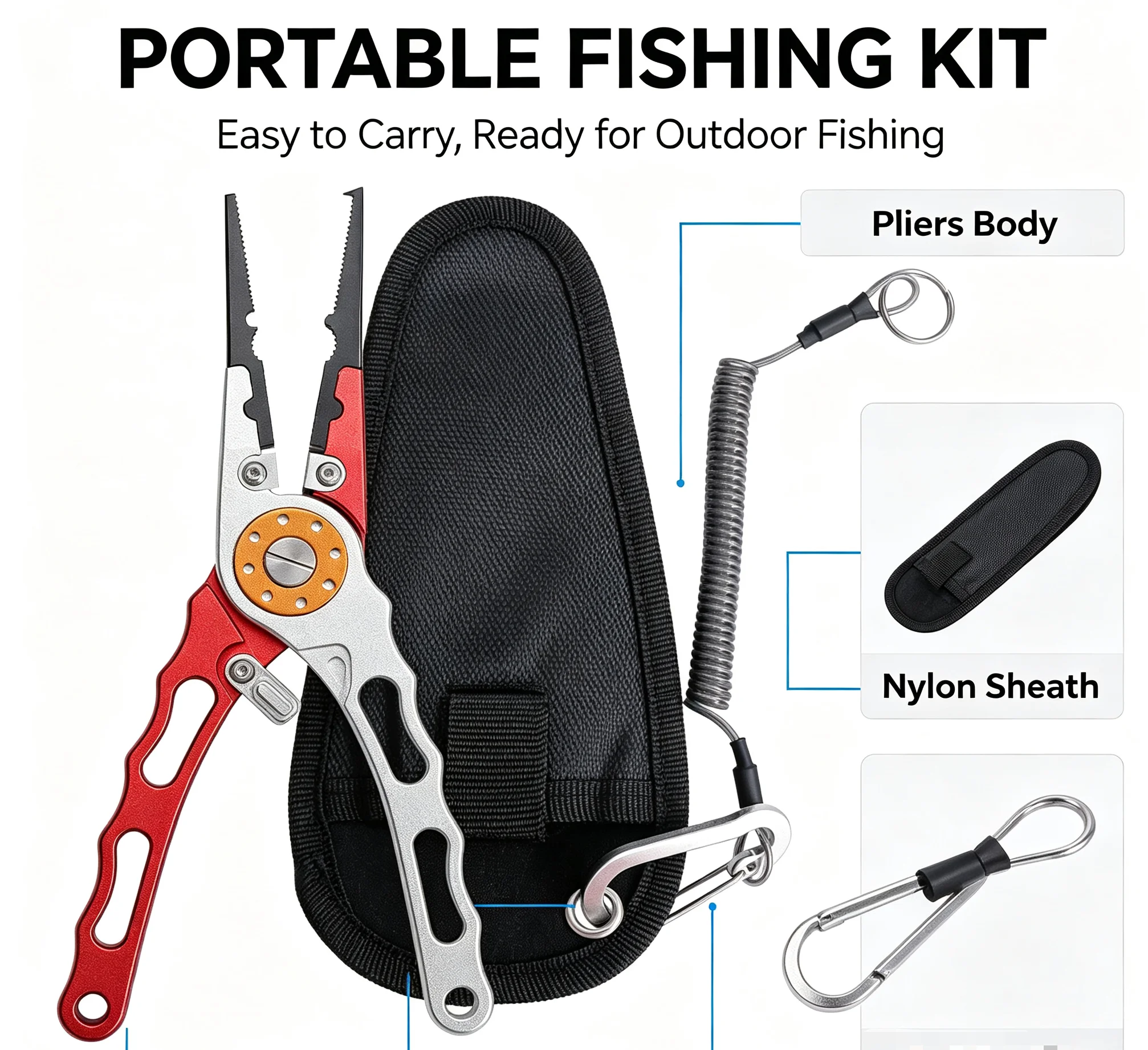 アルミニウム合金製、長鼻型の釣り用プライヤー。多機能で、針外 - Fishing Line Cutter のレビューと価格