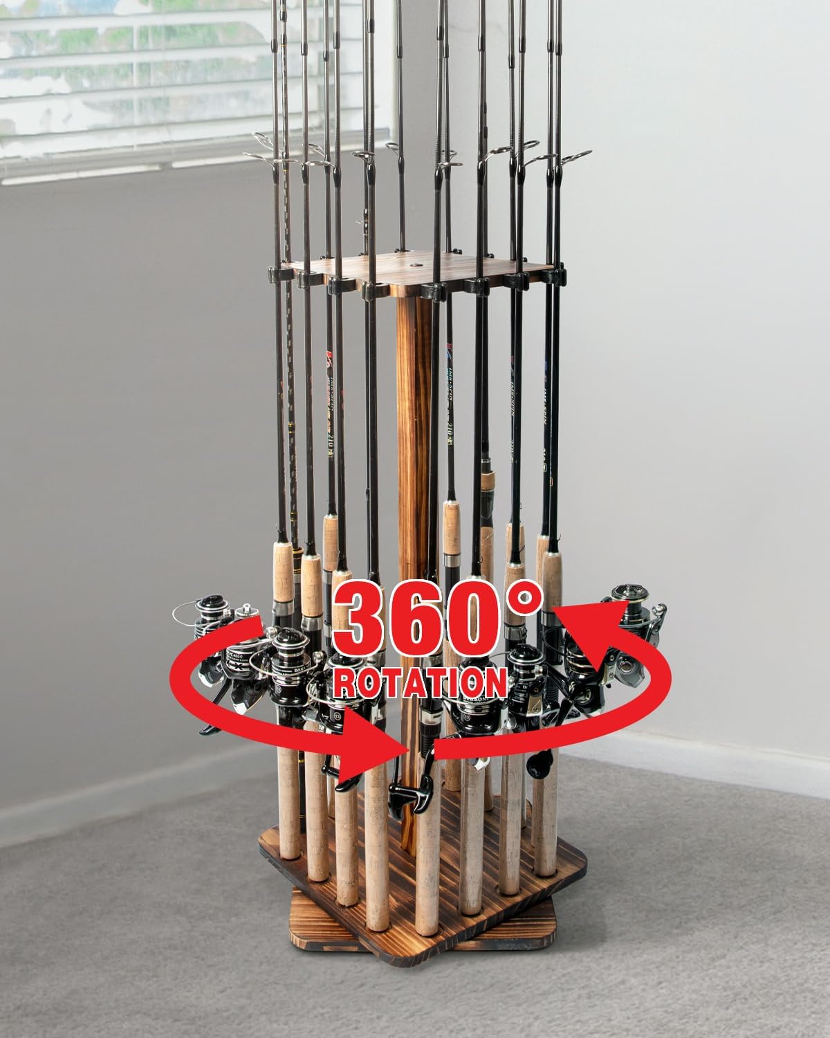 360度回転式釣り竿ホルダー,最大16本のロッドをサポート - Fishing Line Dispenser のレビューと価格