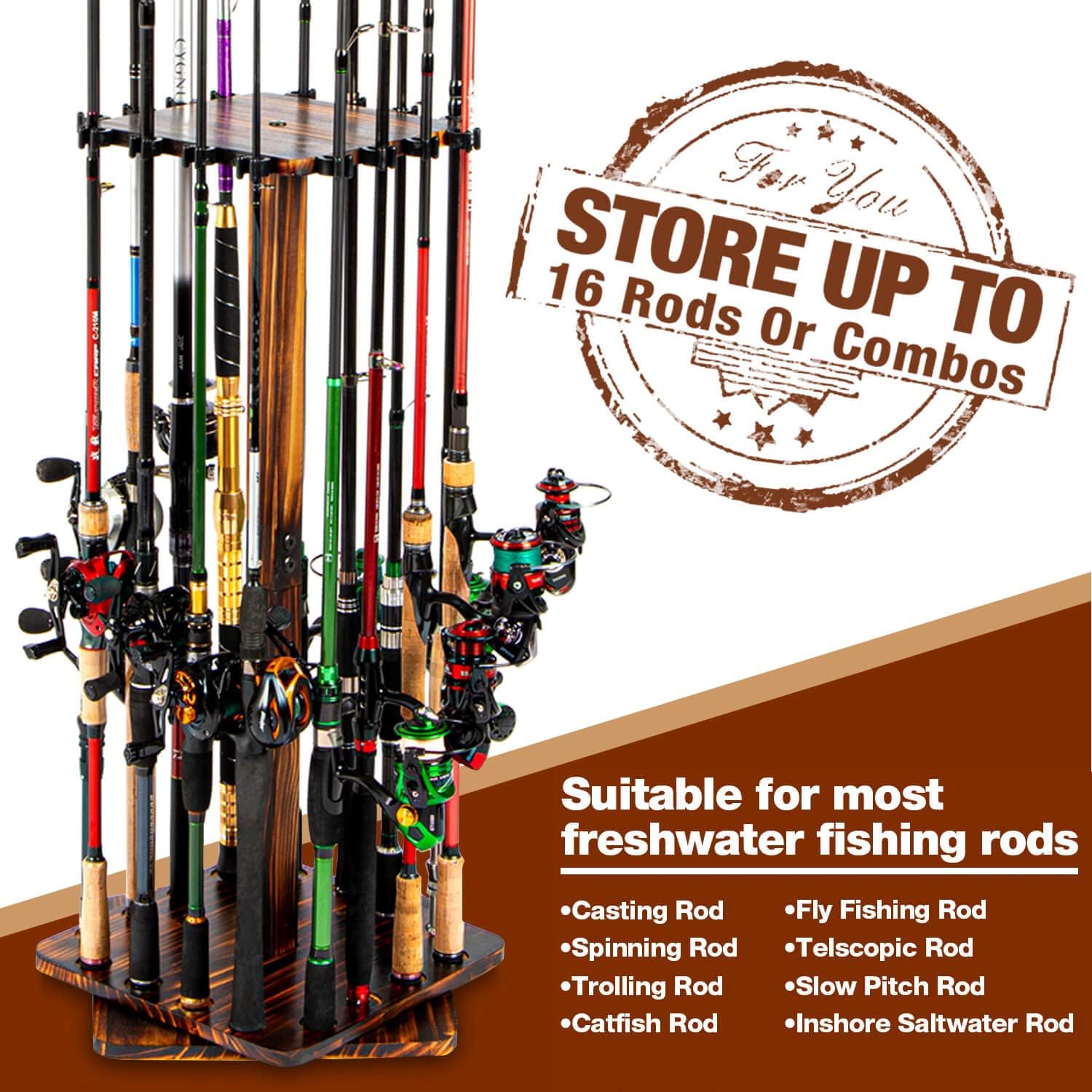 360度回転式釣り竿ホルダー,最大16本のロッドをサポート - Fishing Line Dispenser のレビューと価格